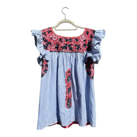 Mi Golondrina OLIVIA BLOUSE Olivia Cardo boho embroidered coastal size small - Picture 6 of 10